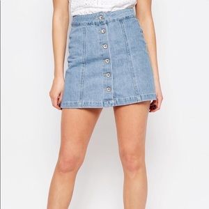 New Look Petite Denim Button Through Skirt US4